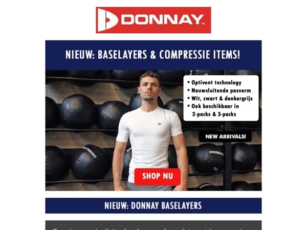 💥 NIEUW! Donnay Baselayers, Compressieshorts & Sportleggings 🏋️‍♂️