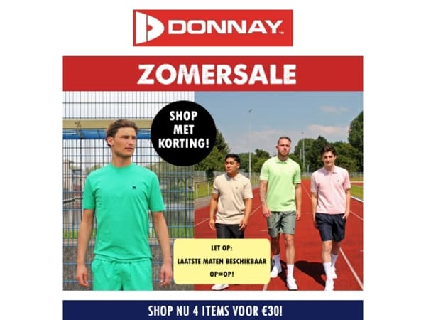 Zomersale bij Donnay: scoor jouw favorieten met hoge korting ☀️