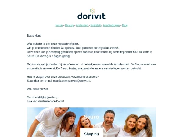 5 euro korting alleen voor jou! 🌞