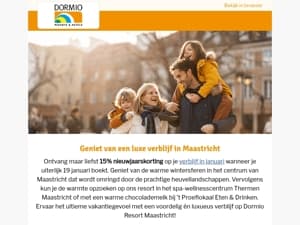 Nu 15% nieuwjaarskorting bij Dormio Resorts & Hotels!