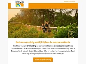 Boek nu je voorjaarsvakantie met 15% korting!
