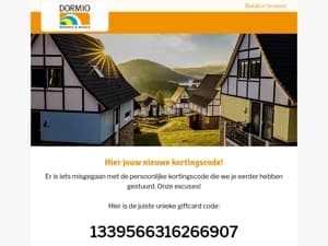 Oeps, een foutje in je persoonlijke kortingscode!