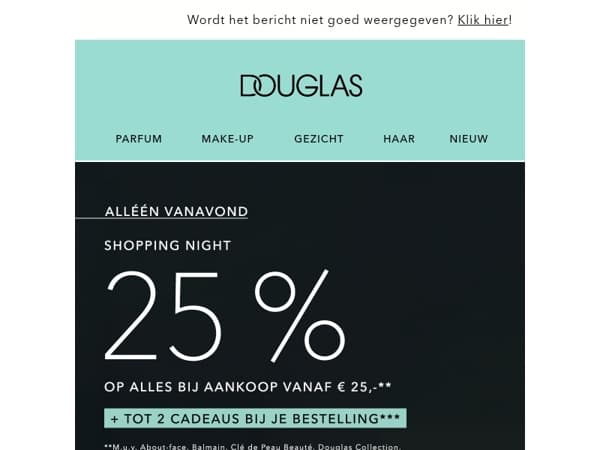 ❤️ Shopping Night | -25% OP ALLES bij aankoop vanaf € 25,-**