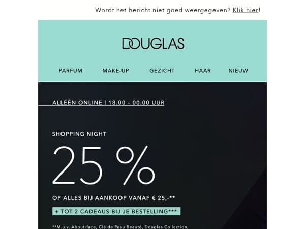 🛍️ Shopping Night | -25% op ALLES bij aankoop vanaf € 25,-**
