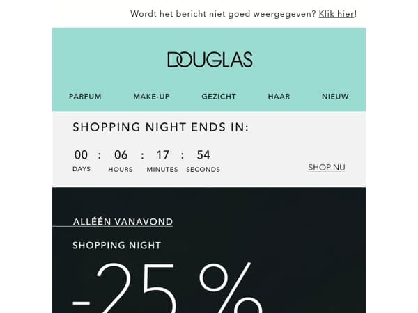 😎 Shopping Night | -25% OP ALLES bij aankoop vanaf € 25,-**
