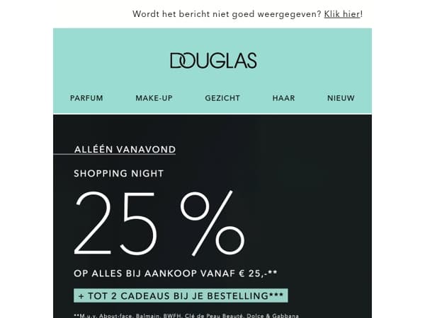 ❤️ Shopping Night | -25% OP ALLES bij aankoop vanaf € 25,-**