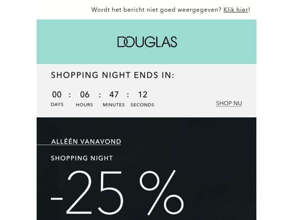 😎 Shopping Night | -25% OP ALLES bij aankoop vanaf € 25,-**