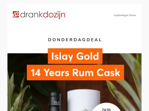 DonderdagDeal | Islay Gold 14 years Rum Cask Finish 70CL