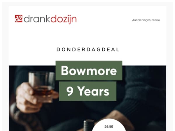 DonderdagDeal | Bowmore 9 years Single Malt 70CL