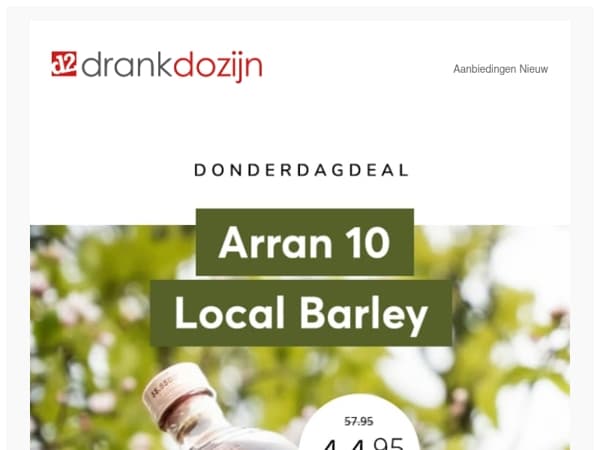 DonderdagDeal | Arran 10 years Local Barley 70CL