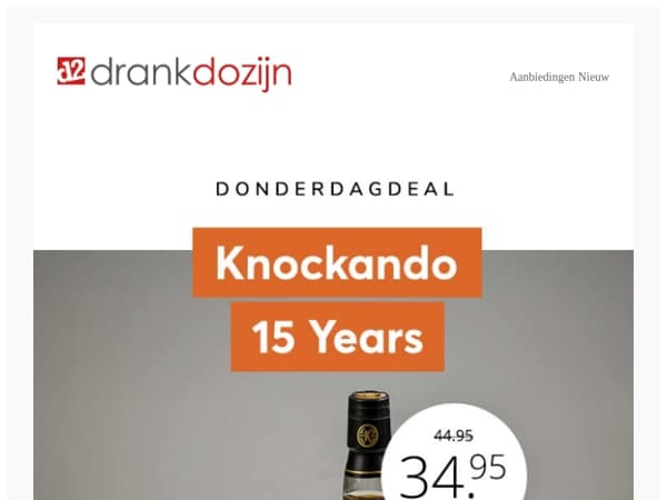 DonderdagDeal | Knockando 15 years Richly Matured 70CL