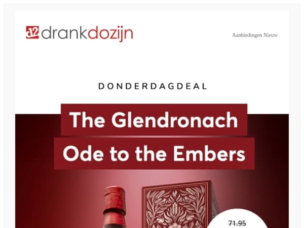 DonderdagDeal | Glendronach Ode to the Embers 70CL