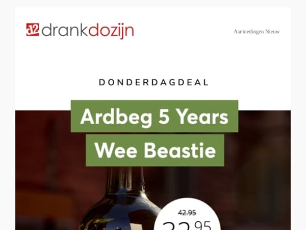 DonderdagDeal | Ardbeg 5 years Wee Beastie 70CL