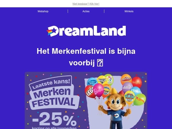 Merkenfestival eindigt bijna 🎁