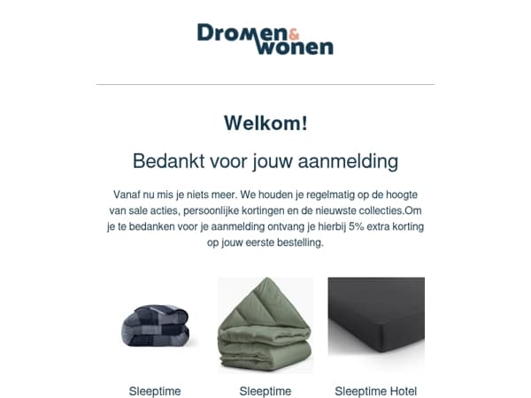 Welkom | 5% extra korting op jouw eerste bestelling!