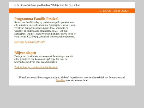 Programma Familie Festival, dit wil je niet missen!