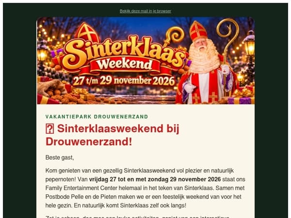 🎁 Sinterklaasweekend bij Drouwenerzand – 27 t/m 29 november