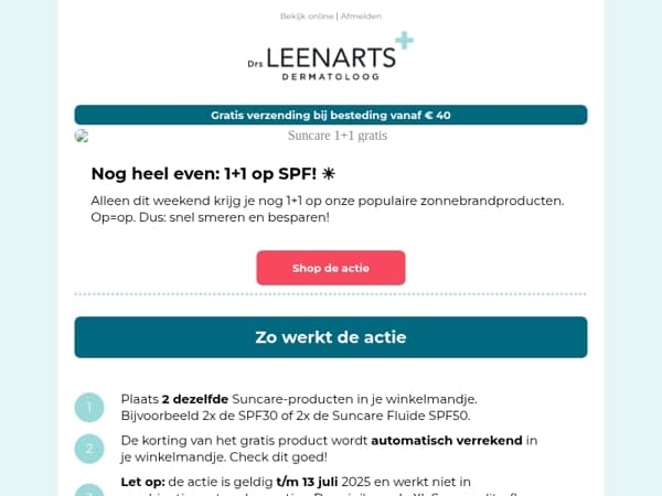 Nog heel even: 1+1 op Suncare! 🌞