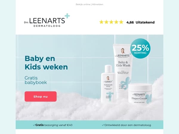 Baby & Kids weken: 25% korting + cadeau👶
