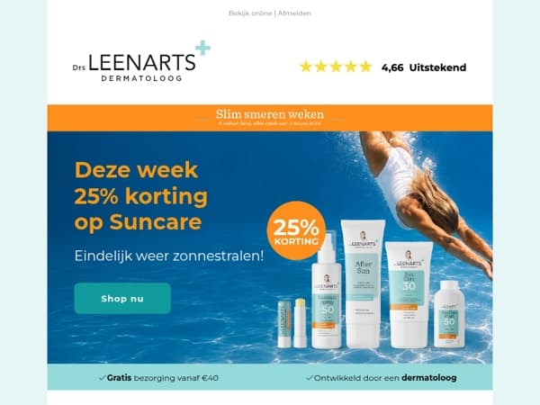 25% korting op Suncare ☀️