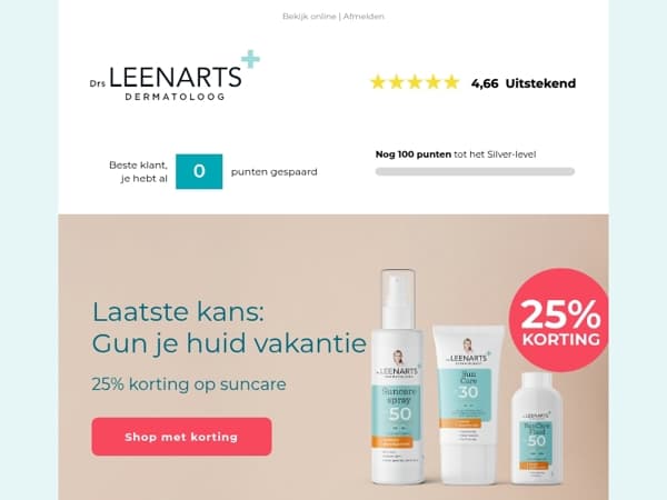 Vandaag is je laatste kans op 25% suncare ☀️