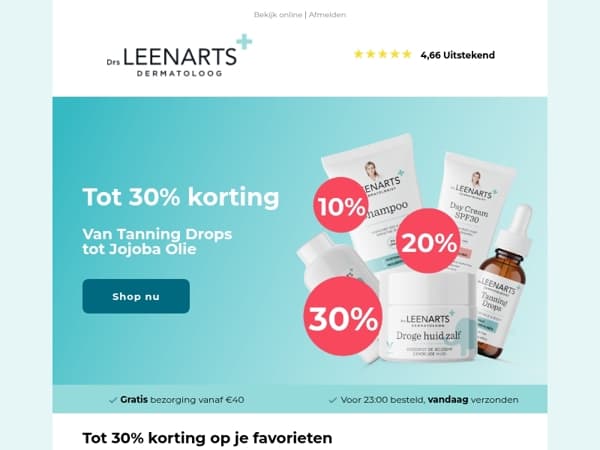 Tot 30% stapelkorting op skincare ✨
