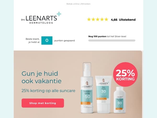 25% korting op alle suncare☀️