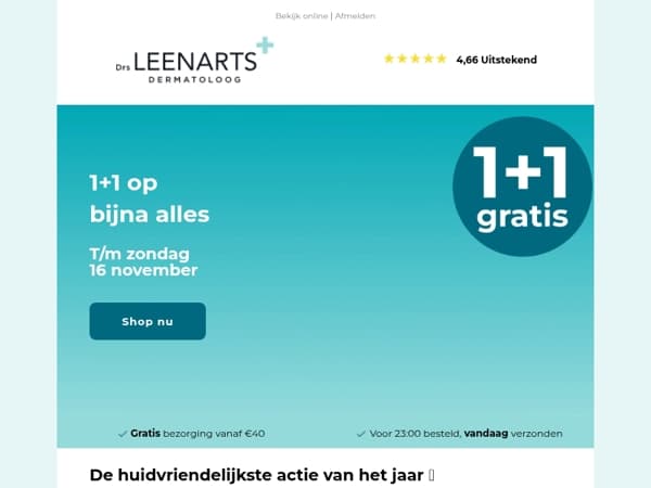 1+1 gratis – alleen deze week
