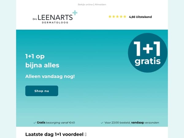 Laatste kans: 1+1 gratis🧴