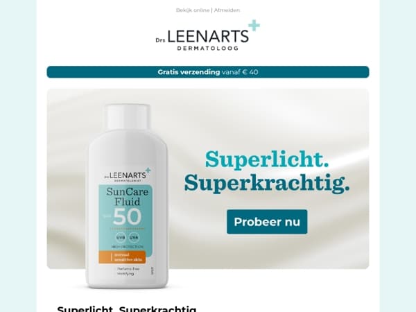 NIEUW! De superlichte Suncare Fluïde SPF50 