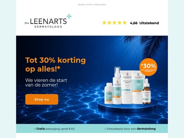 Summer sale tot wel 30% korting ☀️