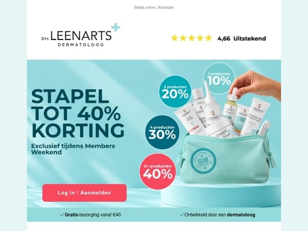 Members Weekend: tot 40% korting💙