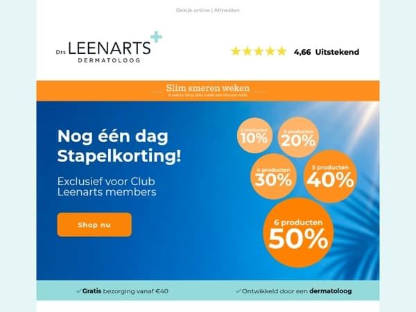 Nog één dag stapelkorting! ☀️