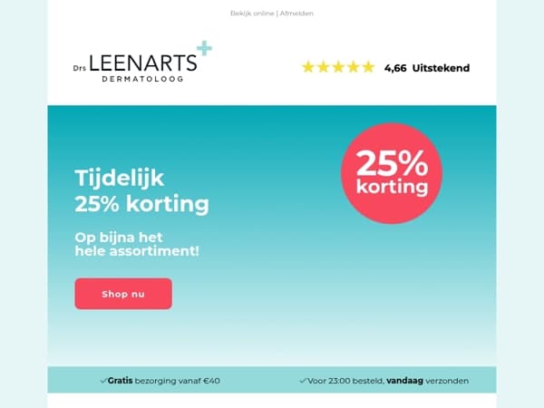 Alleen deze week: 25% korting op jouw huidhelden