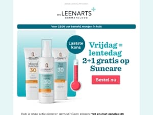 Laatste kans! 2+1 gratis op Suncare🔆