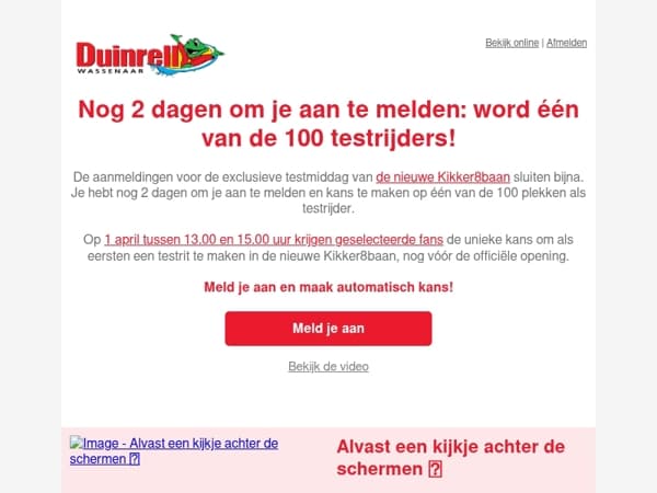 Nog 2 dagen om je aan te melden!