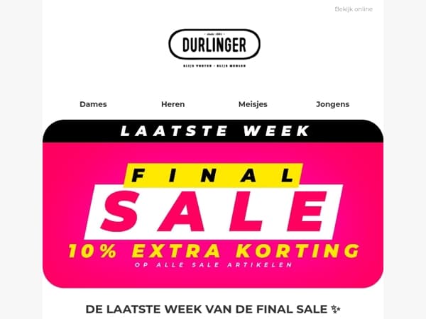 DE LAATSTE WEEK VAN DE FINAL SALE ✨