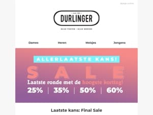 Laatste kans: Final Sale!