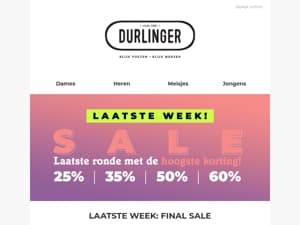 FINAL SALE | Laatste week!
