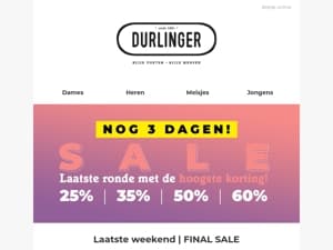 Nog 3 dagen SALE