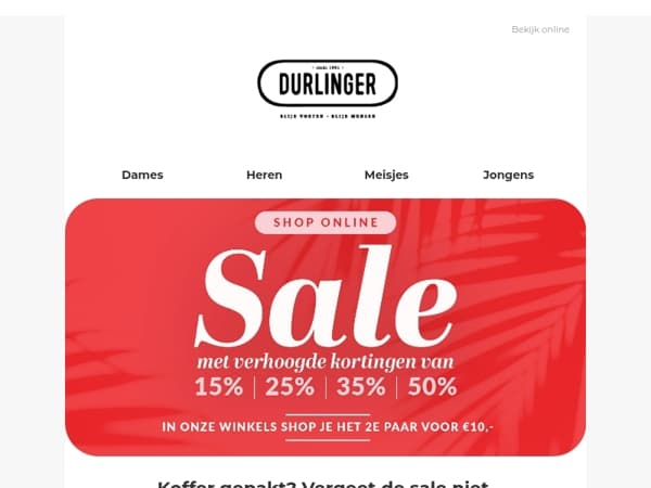 Koffer gepakt? Vergeet de sale niet.
