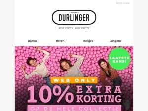LAATSTE KANS: 10% EXTRA KORTING*