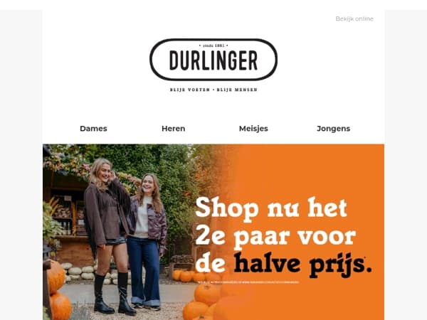 2e paar halve prijs!