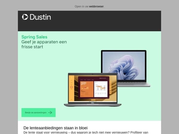 Spring Sales! Spring er nu nog in. Eindigt op 5 mei!