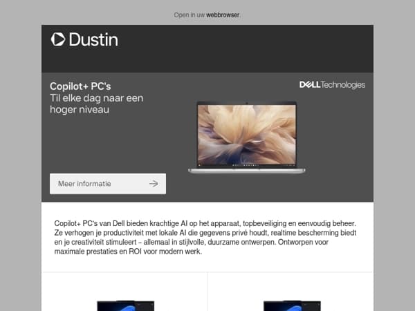 Til elke dag naar een hoger niveau met Dell Copilot+ PC's