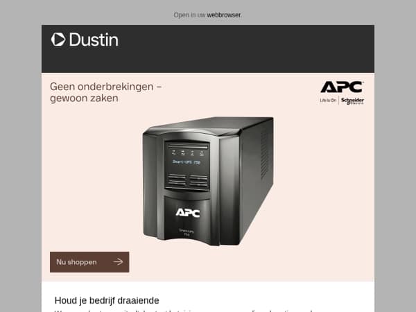 Blijf draaiende wanneer de stroom uitvalt