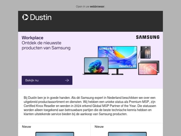 Ontdek de nieuwste producten van Samsung