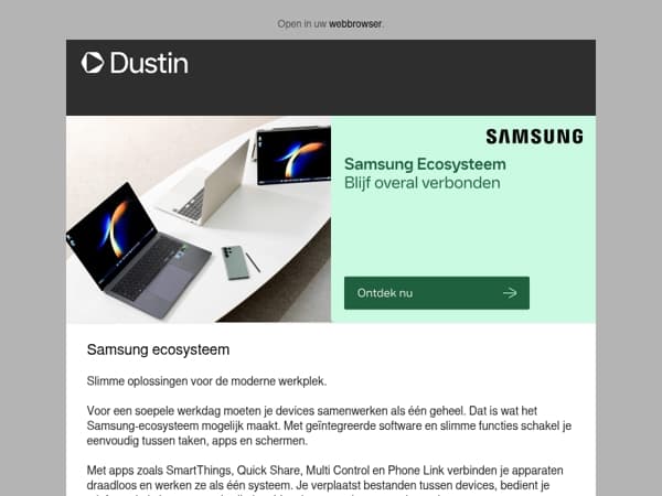 Breng alles samen met het Samsung‑ecosysteem