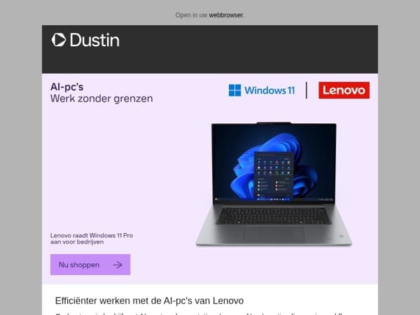 Efficiënter werken met de AI-pc's van Lenovo