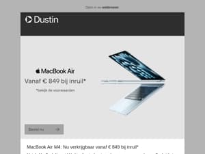MacBook Air M4: Nu verkrijgbaar vanaf € 849 bij inruil